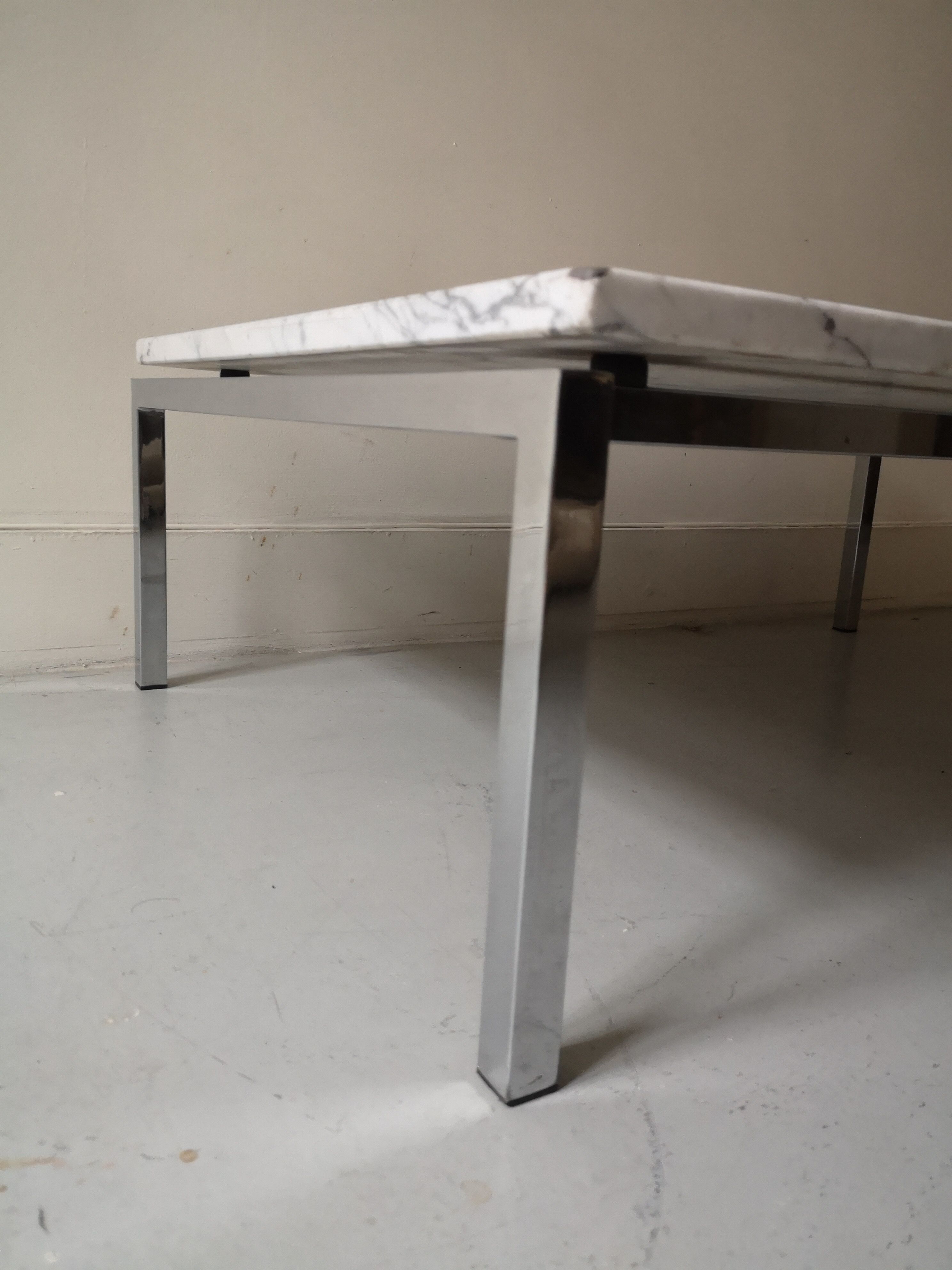 Marble and chrome coffee table, 1970