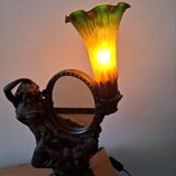 Art Nouveau lamp with mirror