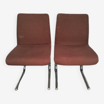 Paire de chaises "suspendues" epoque 1970