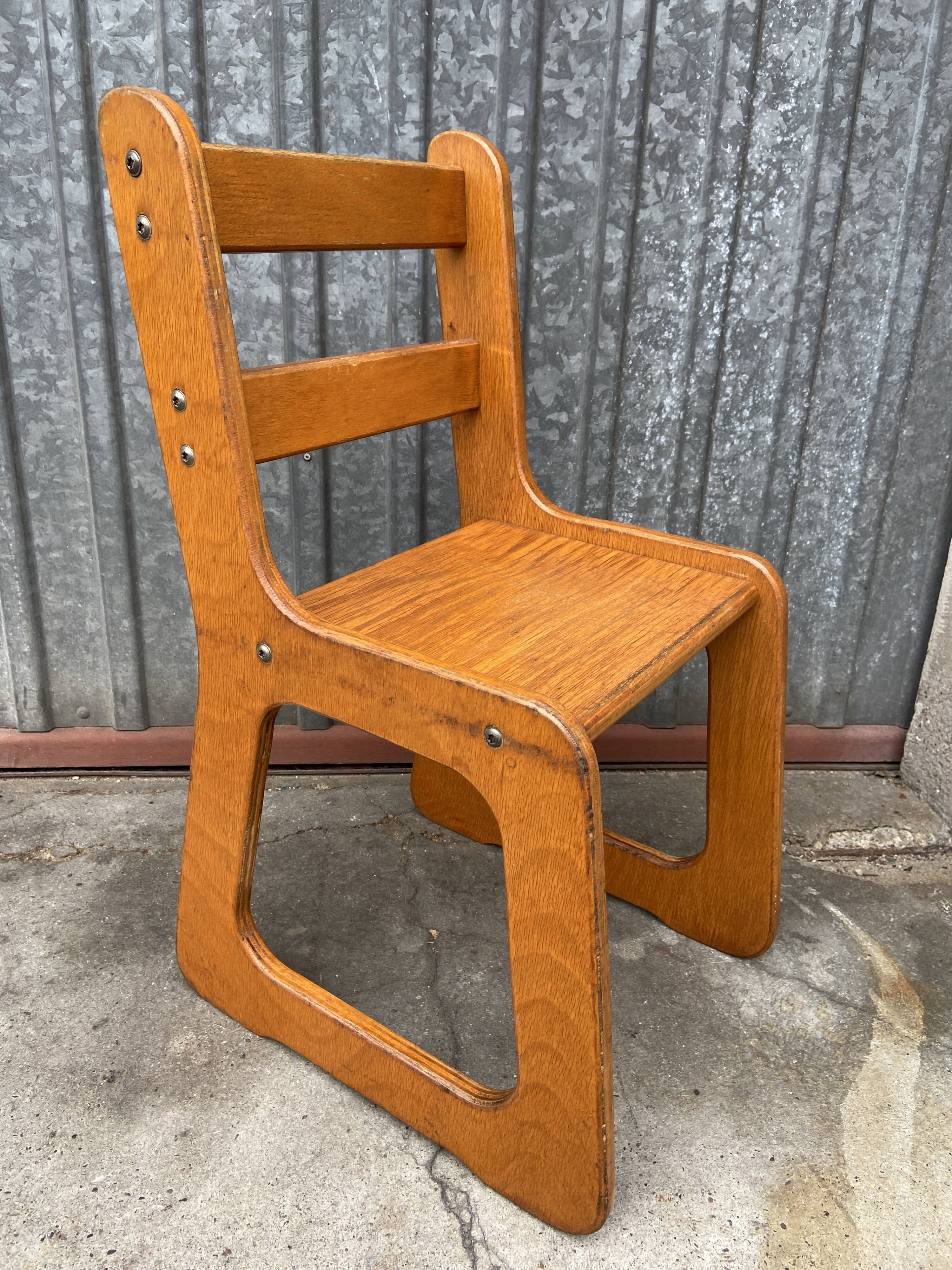 Small child school chair baby desk chair design 70s Montessori