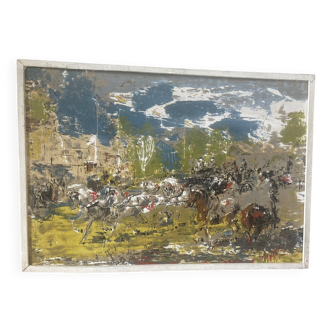 Scène de calèche du XXème siècle