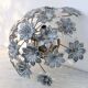 Large Murano Vintage Ceiling Light Black Flowers, 1970s