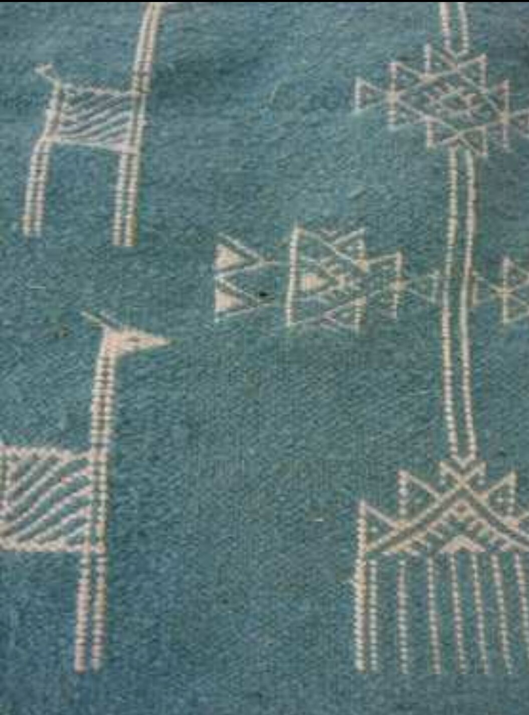 Kilim blue and white handmade carpet, 110x60cm