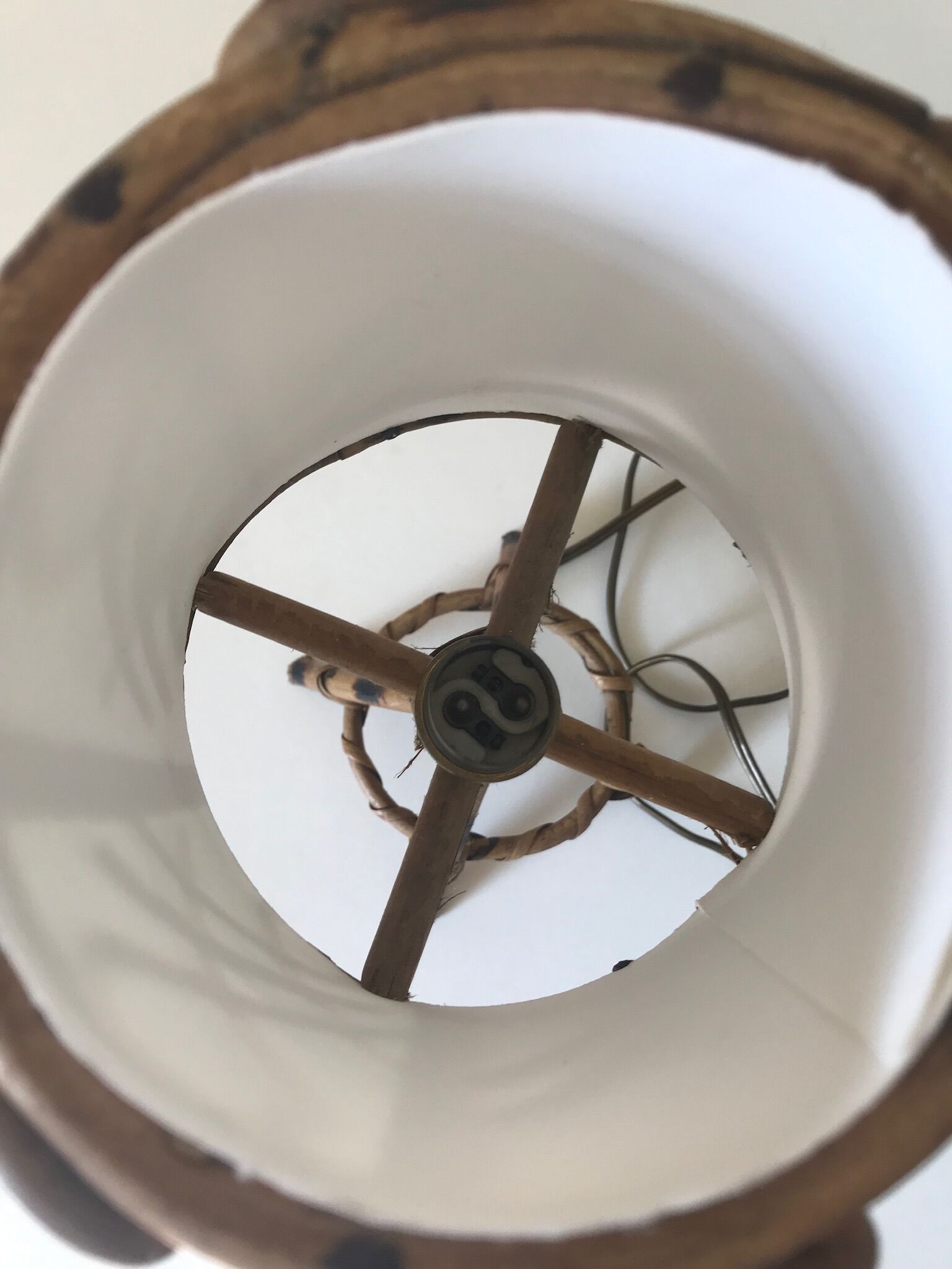 Vintage rattan lamp years 60