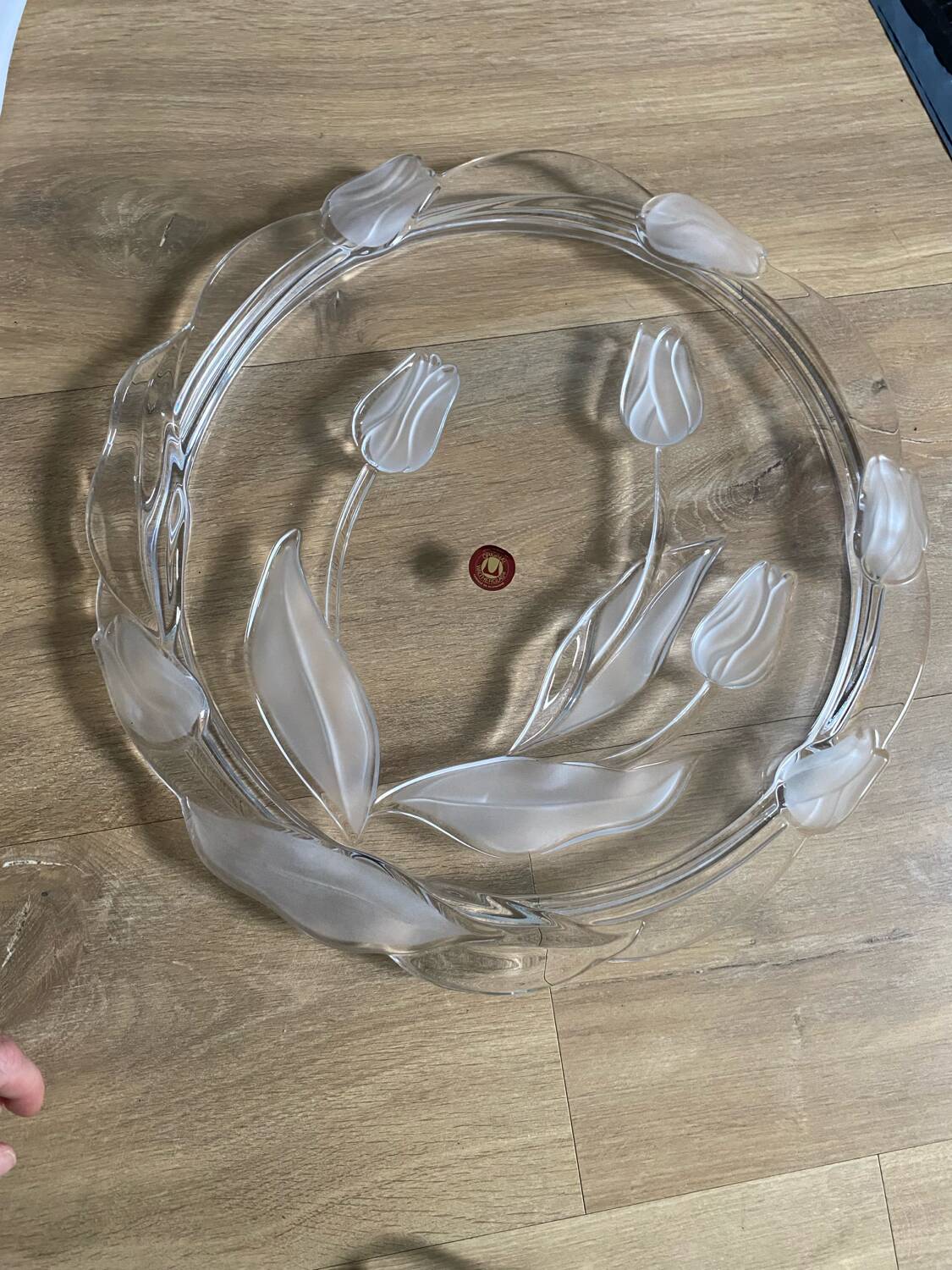 Dessous De Plat En Verre épais Moulé Ciselé, 19 Cm, Blanc