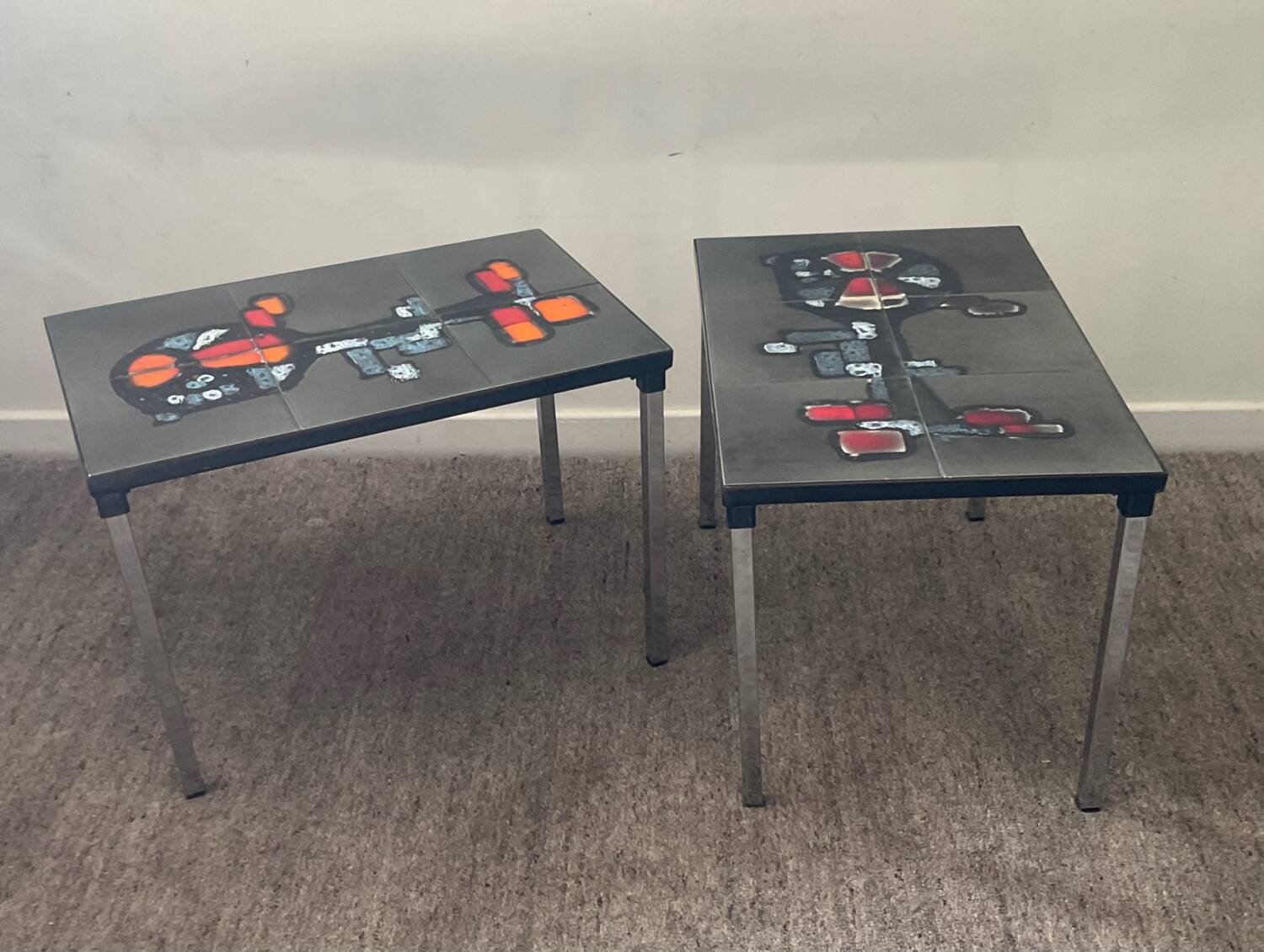 Duo of Belarti side tables from the 60s