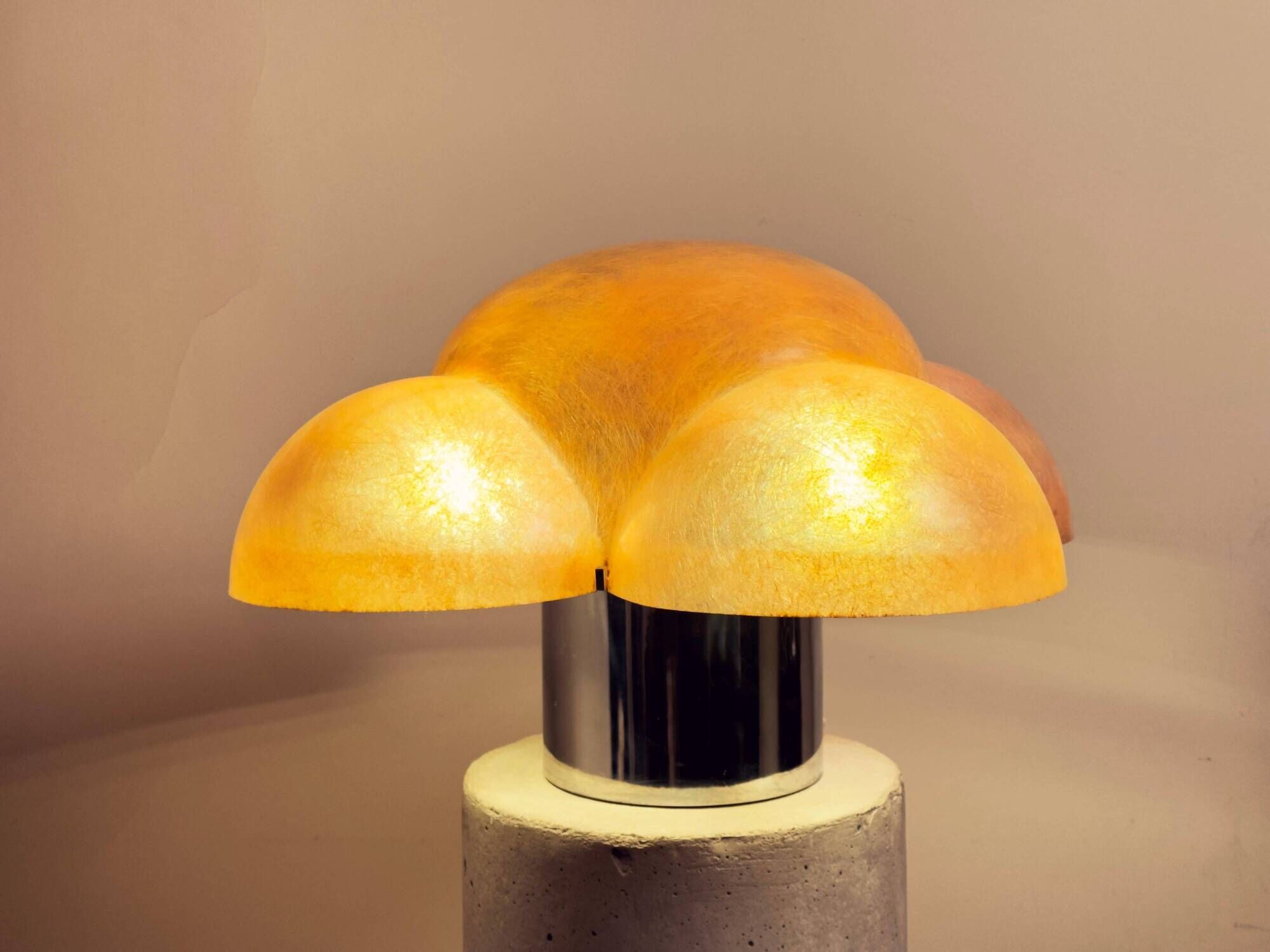 Piero gianemilio & anna monti “luna” table lamp for candle, italy, circa 1970