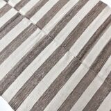 brown cream kilim carpet 120x140 cm, wool washabele rug , organic rug