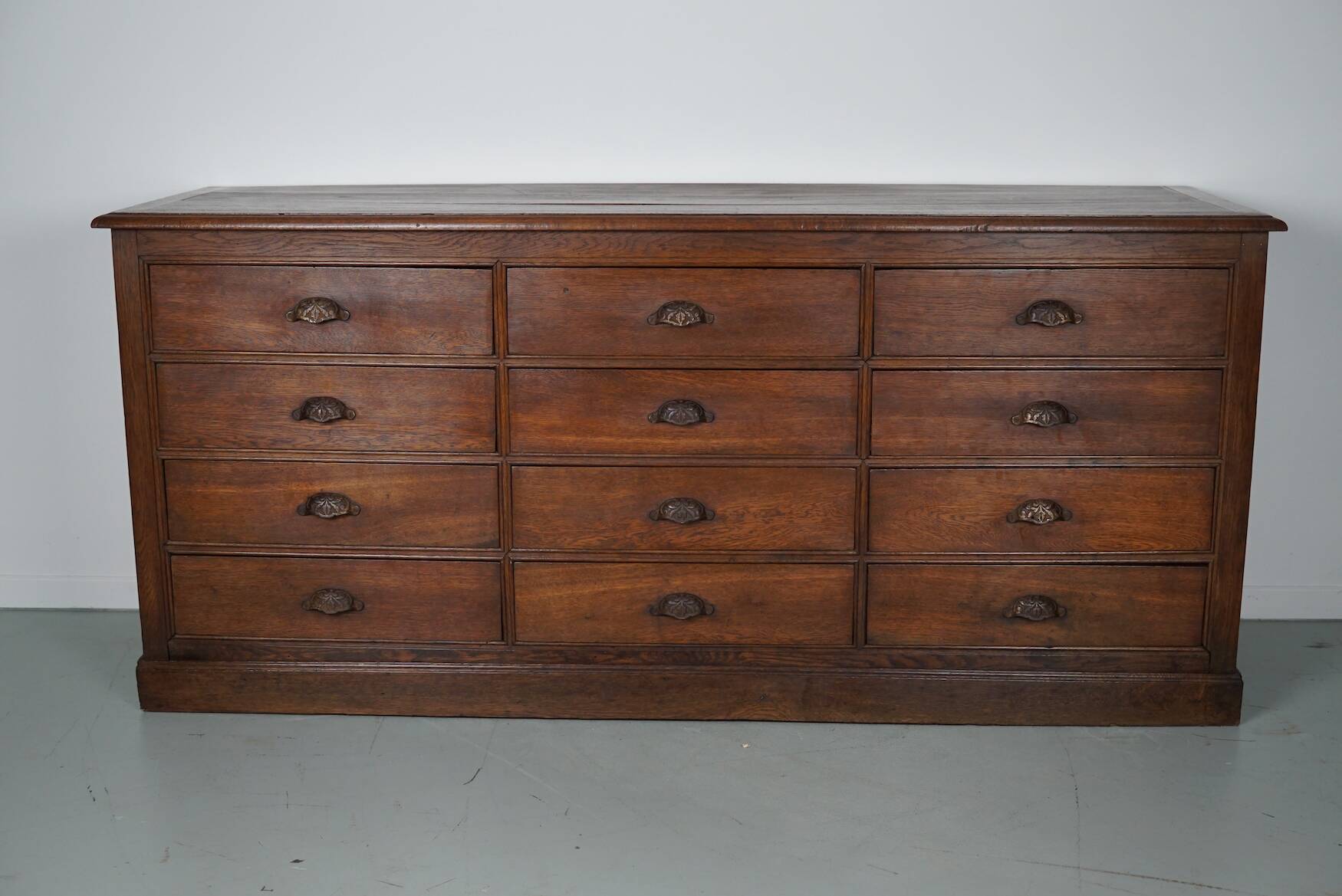 Antique Oak Apothecary / Filing Cabinet, France, 19th Century