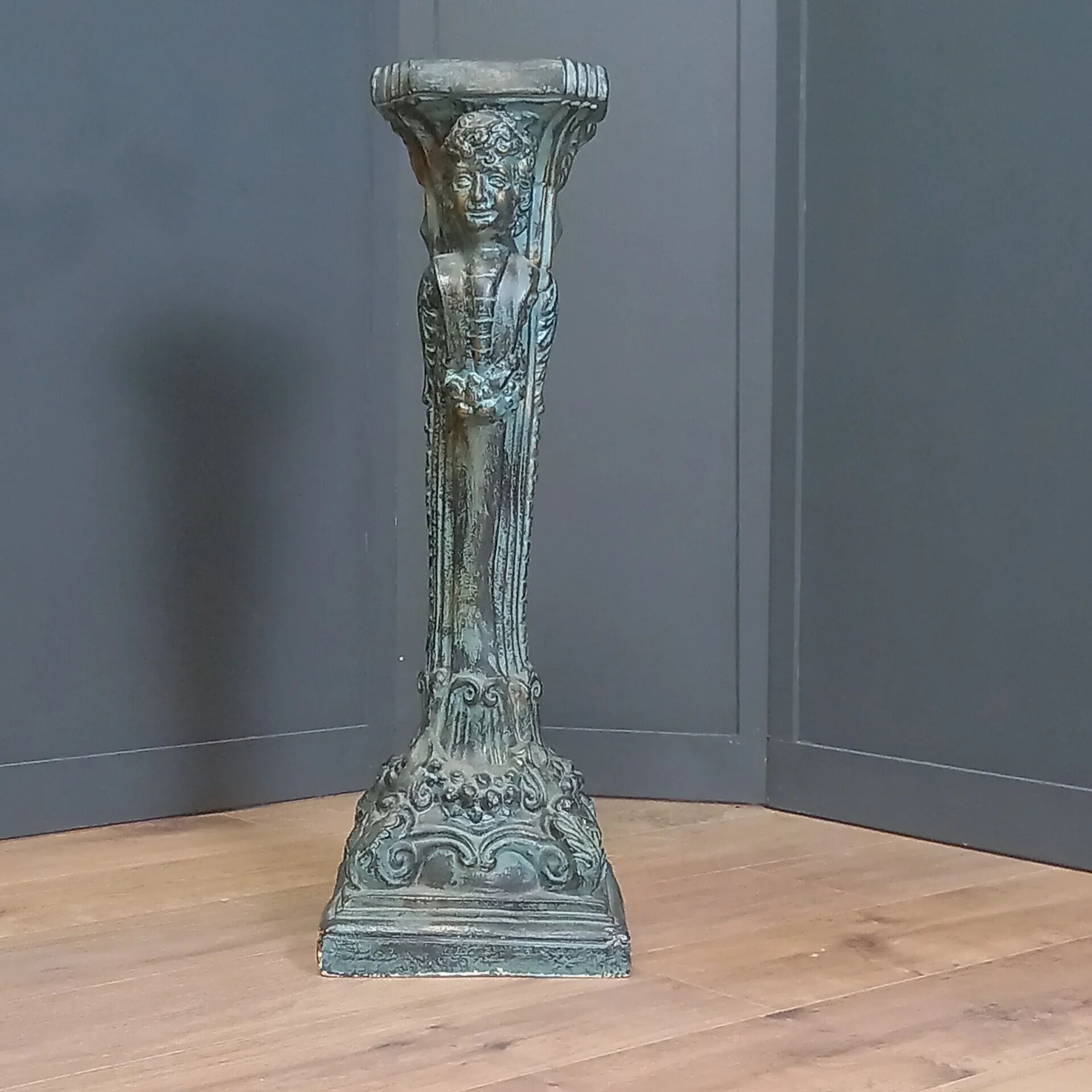 Antique ceramic column faux bronze
