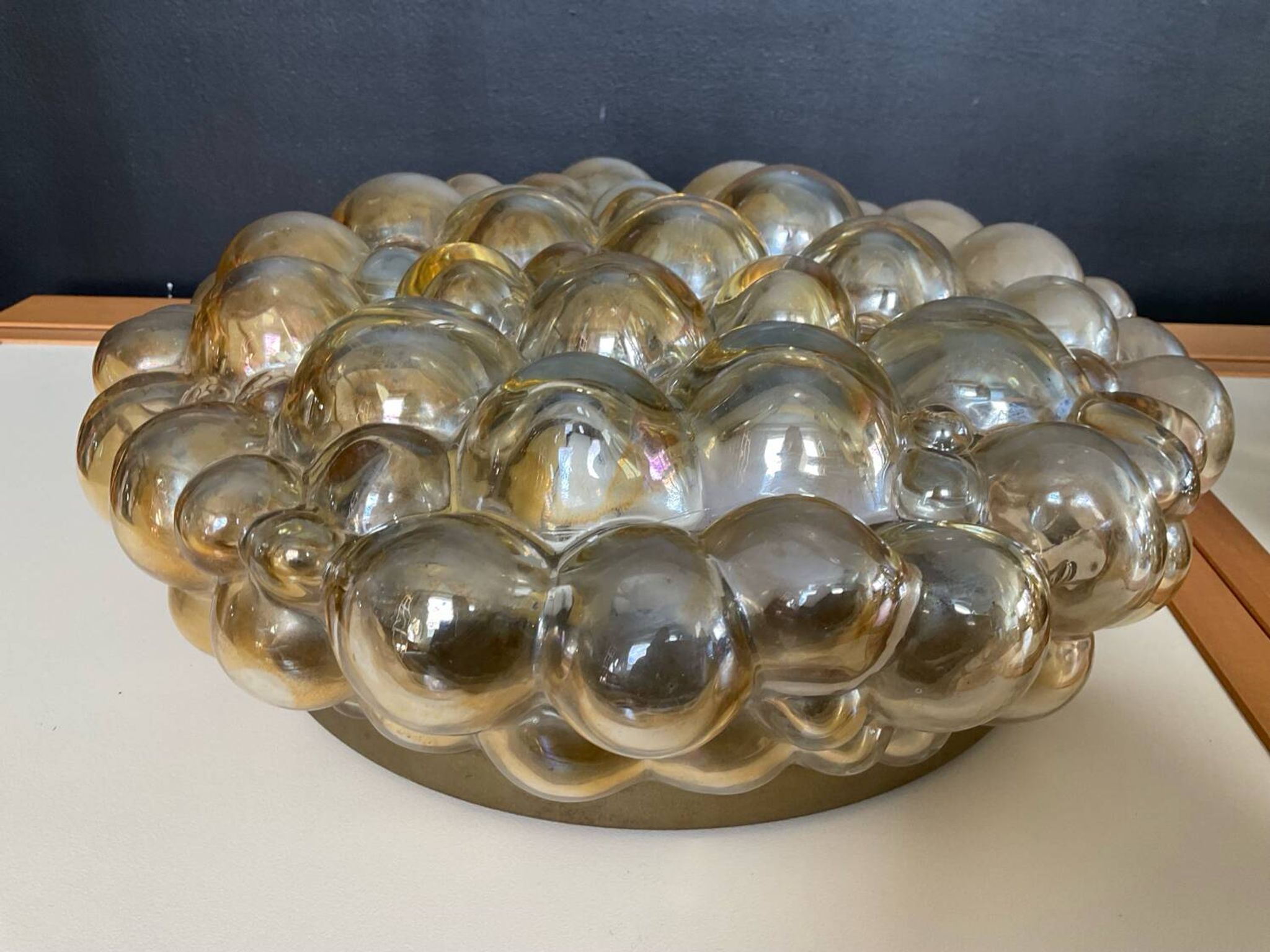 Pair of Bubble-Helana Tynell wall lights or ceiling lights from the 1970s.