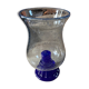 Biot blue bubble glass candle holder