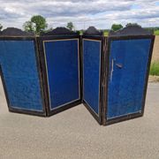 Folding screen in black-painted wood, 19th century