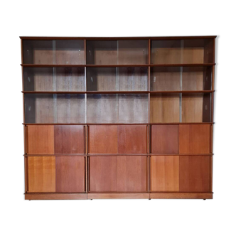 Oak bookcase by Didier Rozaffy for Les Meubles Oscar, 1960