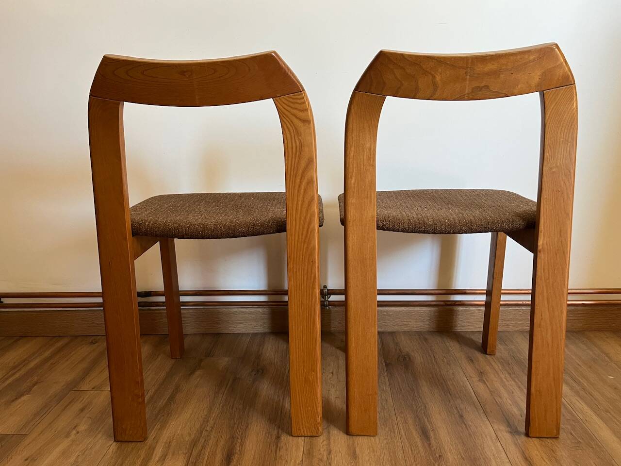 2 wooden chairs