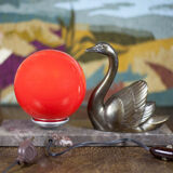 Lamp signed M.Leducq, table lamp swan regulates on marble, ball lamp, art deco lamp, 30's