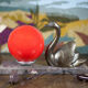 Lampe signé M.Leducq, lampe à poser cygne régule sur marbre, lampe boule, lampe art déco, 30's