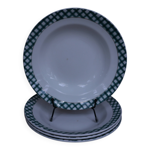 4 assiettes creuses Sarreguemines et Digoin Ecossais