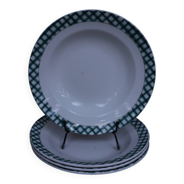 4 deep plates Sarreguemines and Digoin Scottish