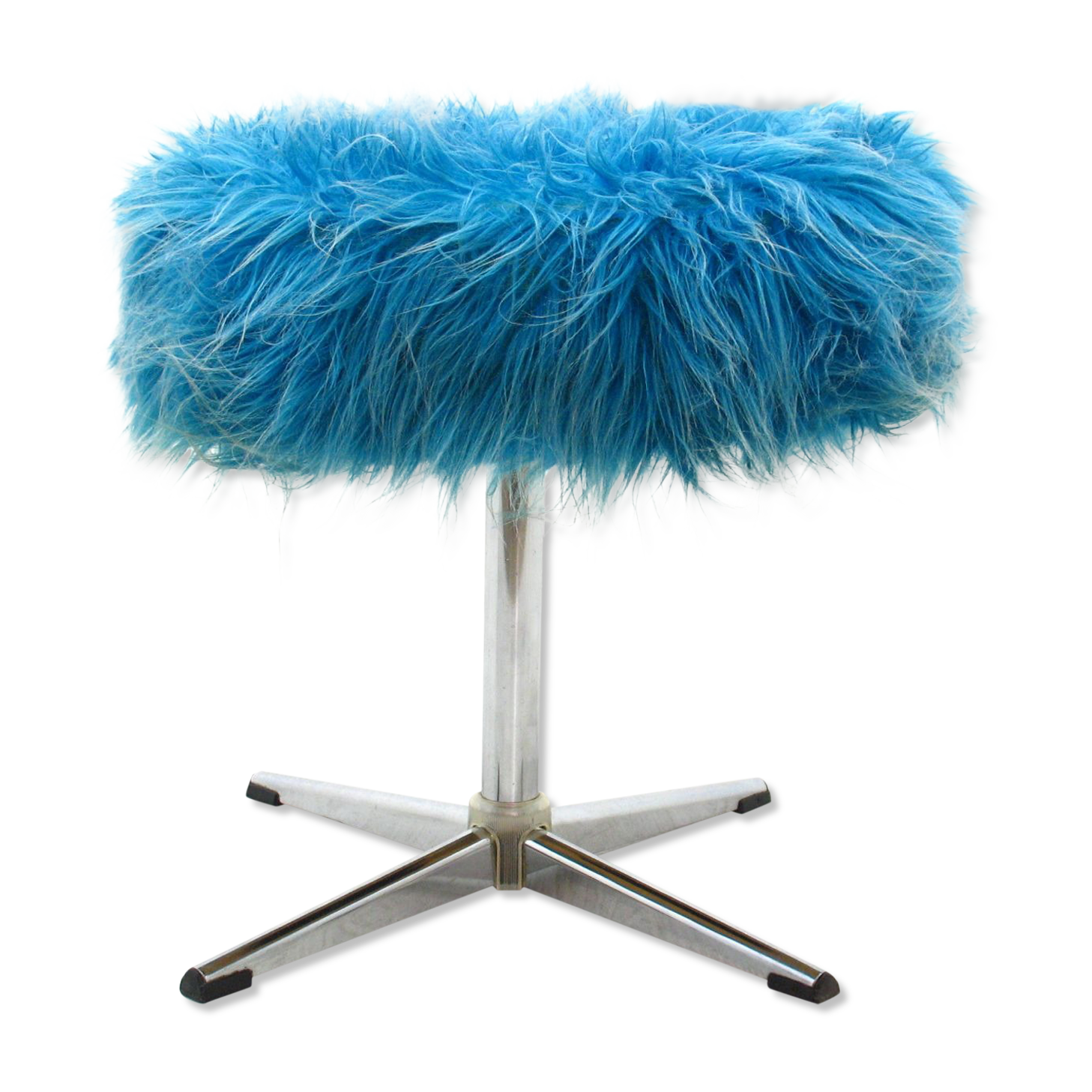 Vintage stool in metal & fabric, 1970s