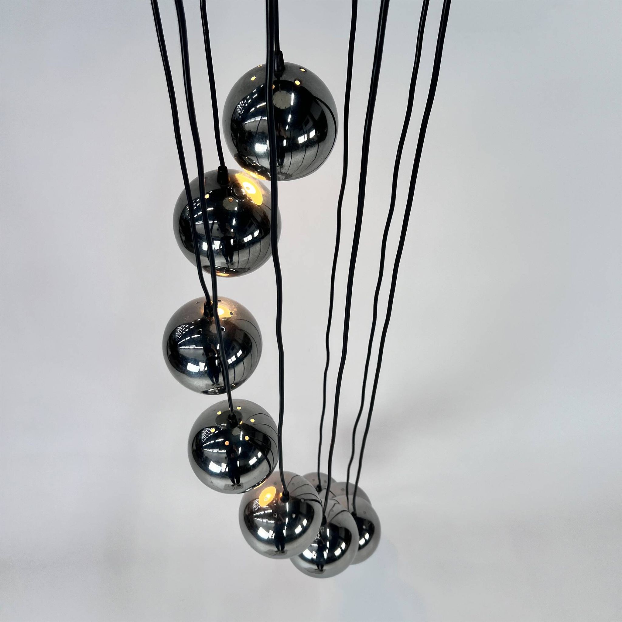 Lustre Cascade Mid Century en Chrome, 1960s