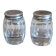 Antique salt and pepper shakers in crystal and silver metal.