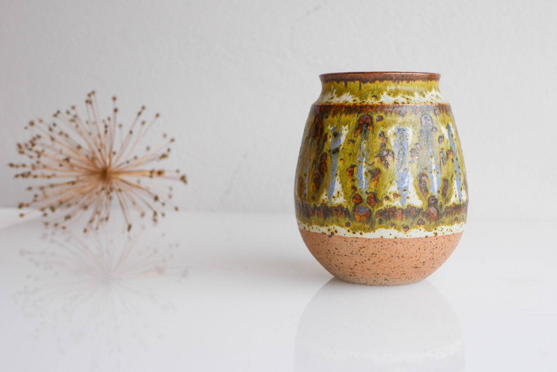 Mid-century modern art Danish pottery vase by Michael Andersen, 1960s