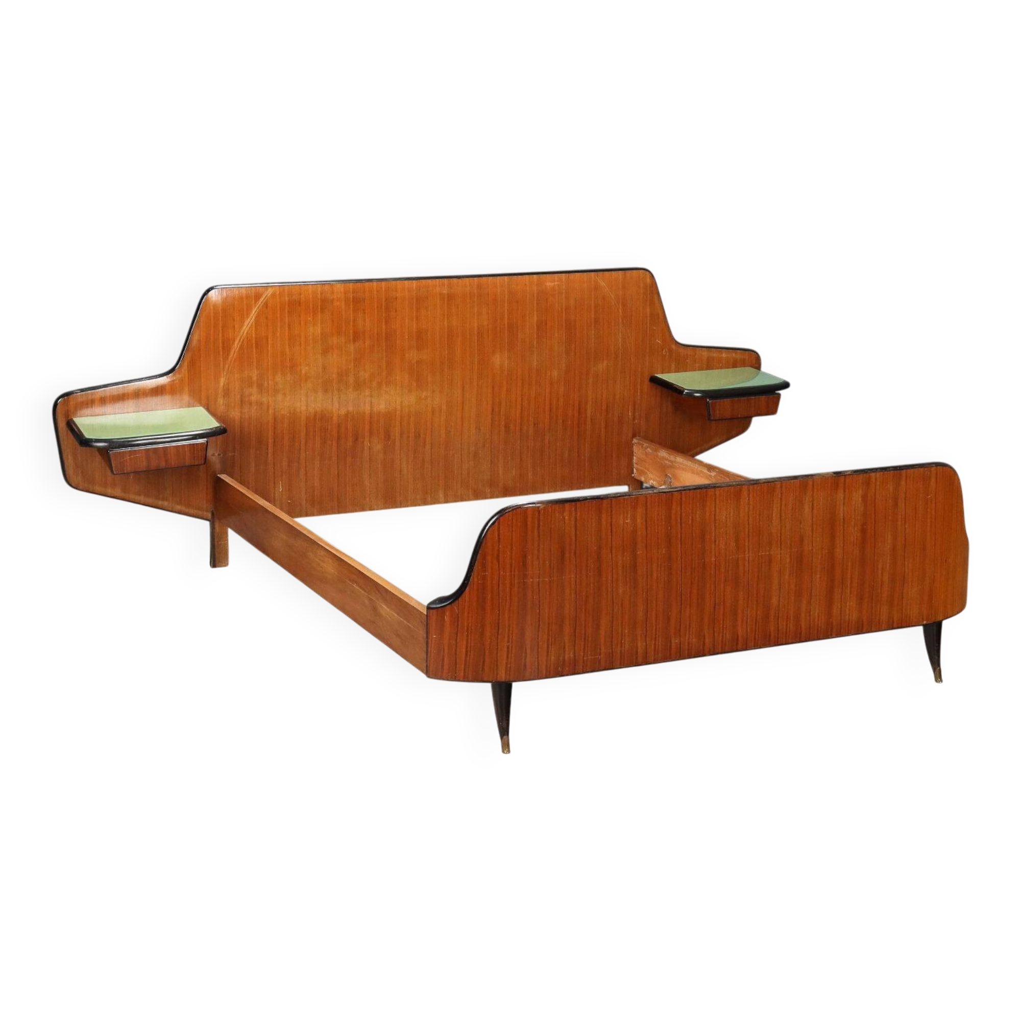 Bed with bedside tables 1950s-60s