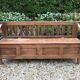 Bench chest paneled in chestnut region Brittany ( Plouay dept. 56 )
