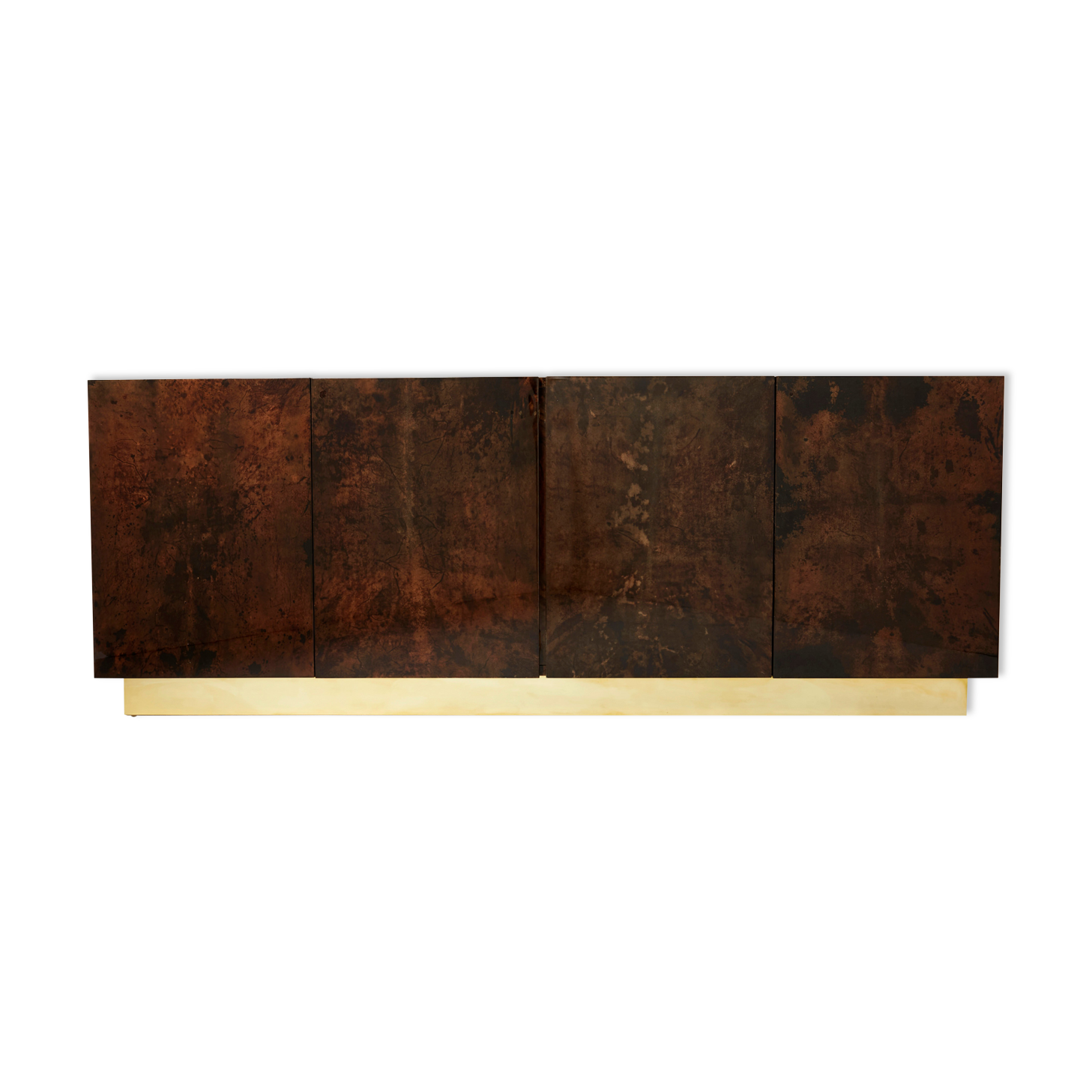 Aldo Tura sideboard in brown parchment and brass 1960