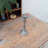 Antique candle holder in pewter and brass