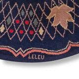 Vintage circular rug signed 'LELEU'