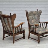 Années 1960, design danois, fauteuil à dossier haut par Regan Møbelfabrik, Aarhus, état d'origine.
