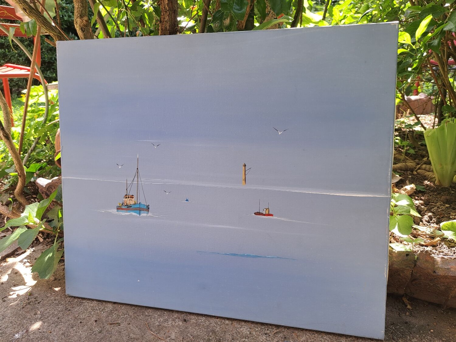 Sea boats painting
