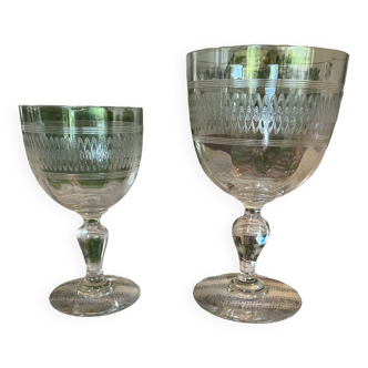 Verres à pied en cristal x2