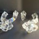 Cristallerie de Vannes le Châtel - Pair of torch candle holders - Cristal signé