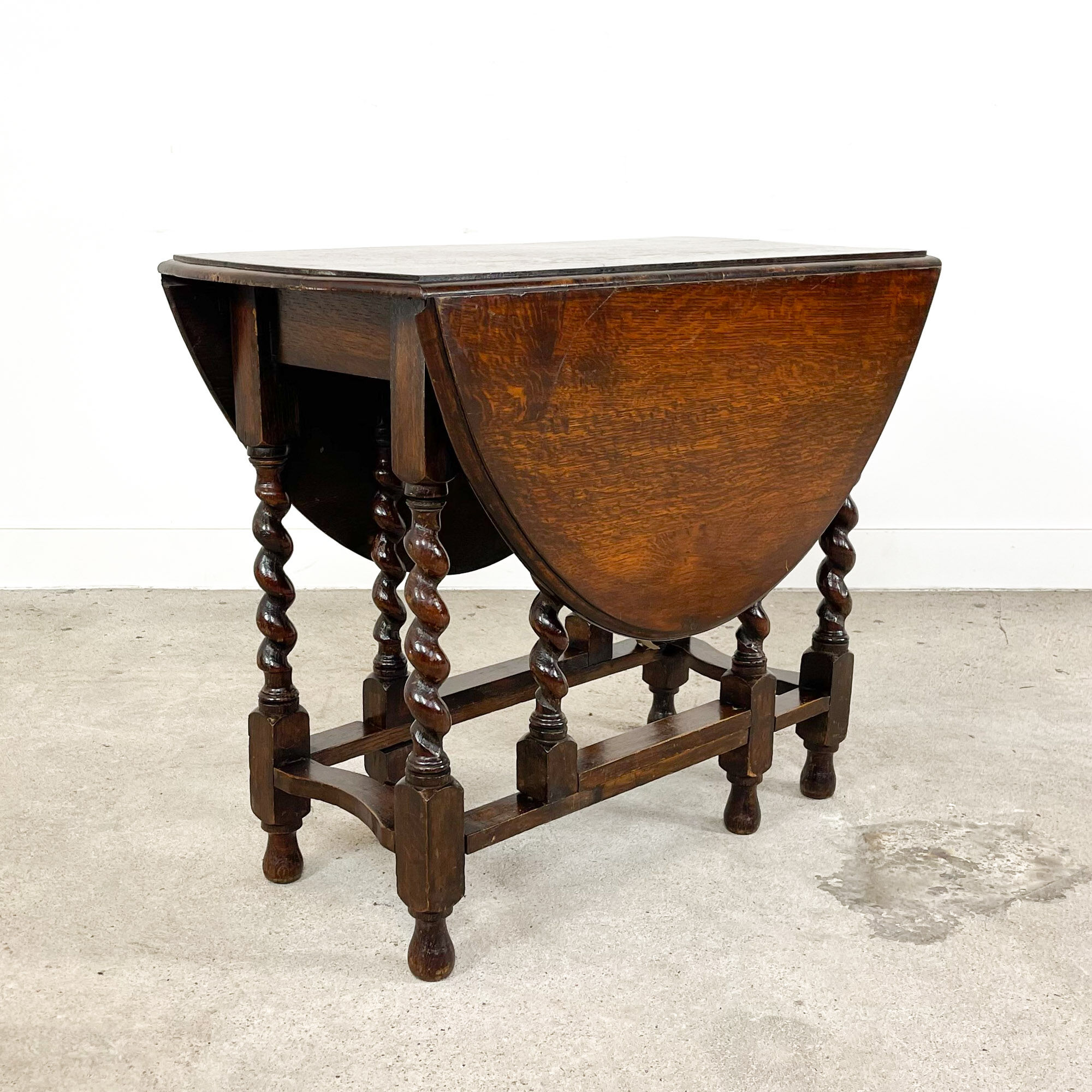 Antique Gateleg drop leaf table with barley twist legs