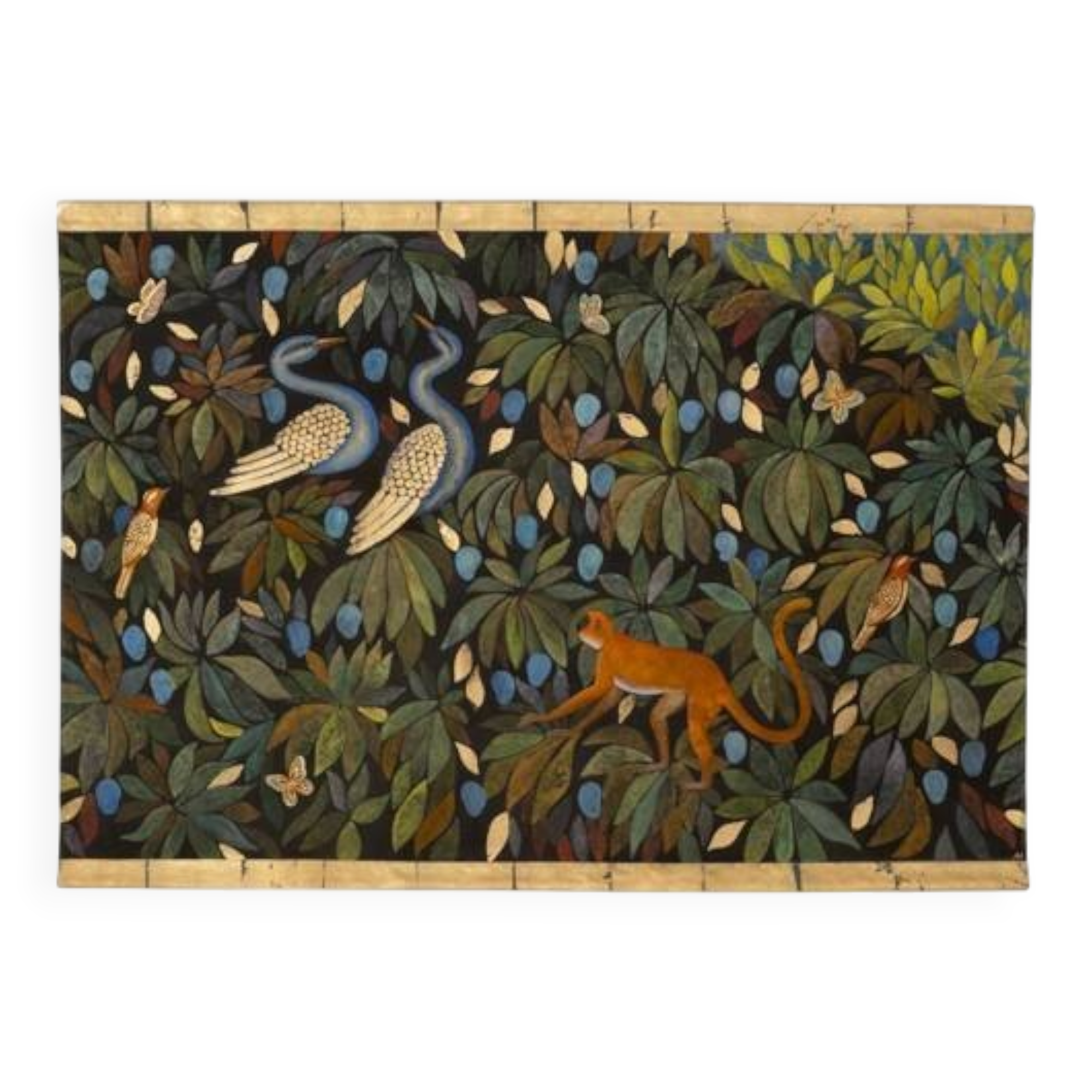 Painted canvas, or decorative panel, "The Lost Paradise". Contemporary.