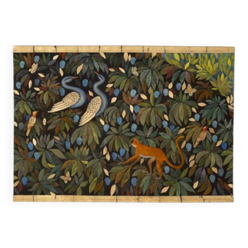 Painted canvas, or decorative panel, "The Lost Paradise". Contemporary.
