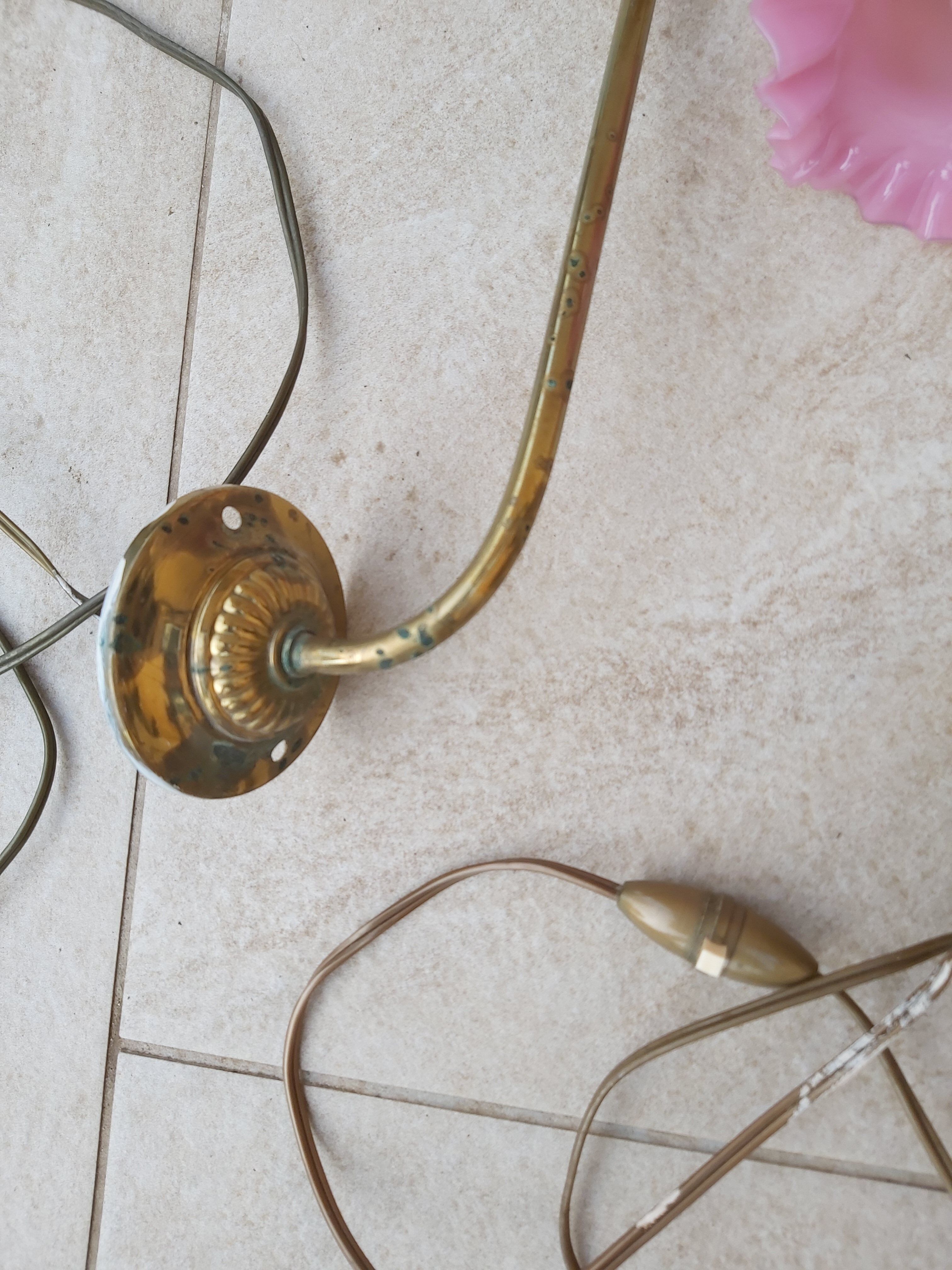 Pair of swan collar wall light