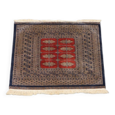 Tapis carré rouge et bleu – 105x98 cm