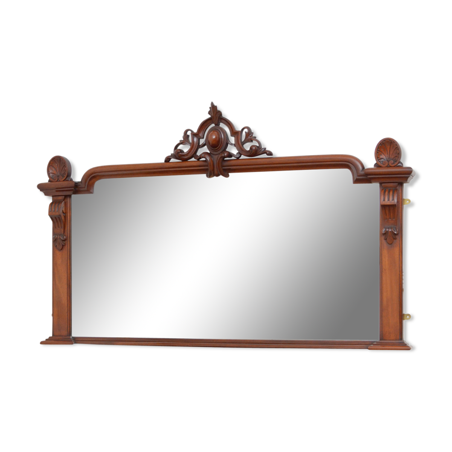 Victorian mahogany overmantel mirror - 75x121cm