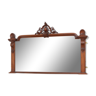 Victorian mahogany overmantel mirror - 75x121cm