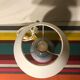 Old Blue Enamels EnamelSed Earth Ball Lamp Signed Blue - Vintage Cream Lamp
