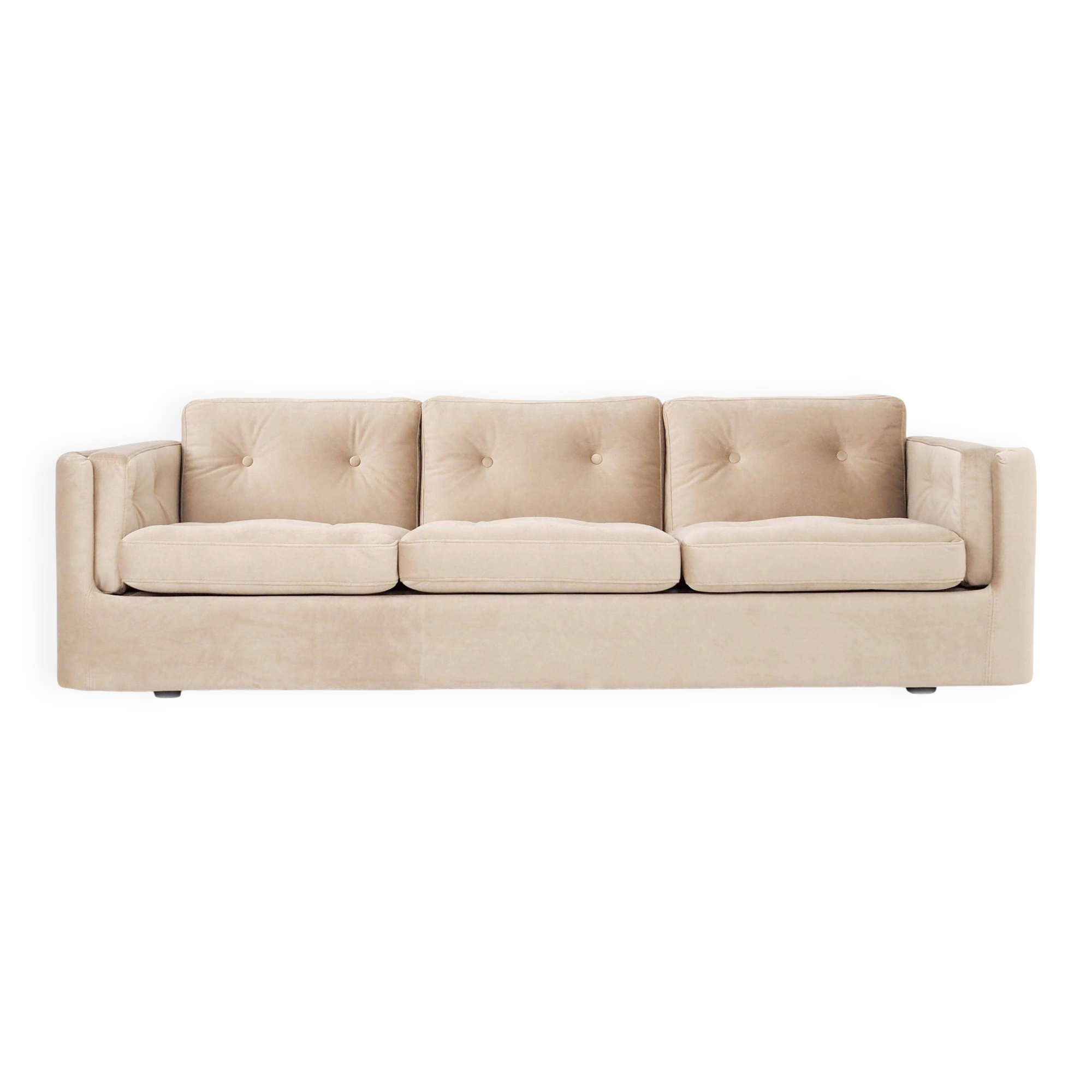 Sofa BERGEN en velours beige, design scandinave