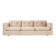 Sofa BERGEN en velours beige, design scandinave