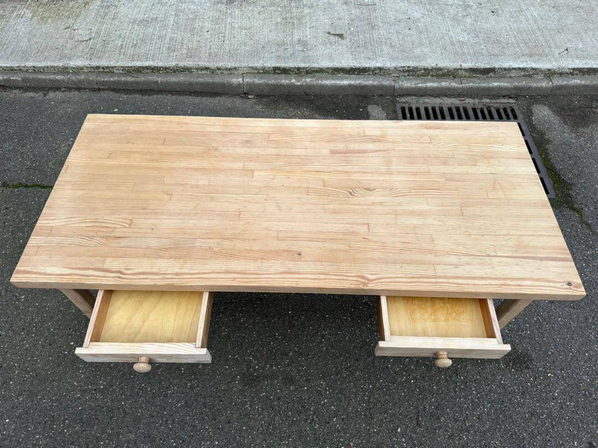Renovated farmhouse dining table in solid wood 160cm XXth century
