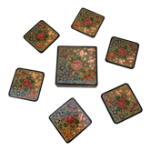 6 under glass decorated with flowers