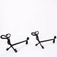 Pair of wrought iron dachshund andirons