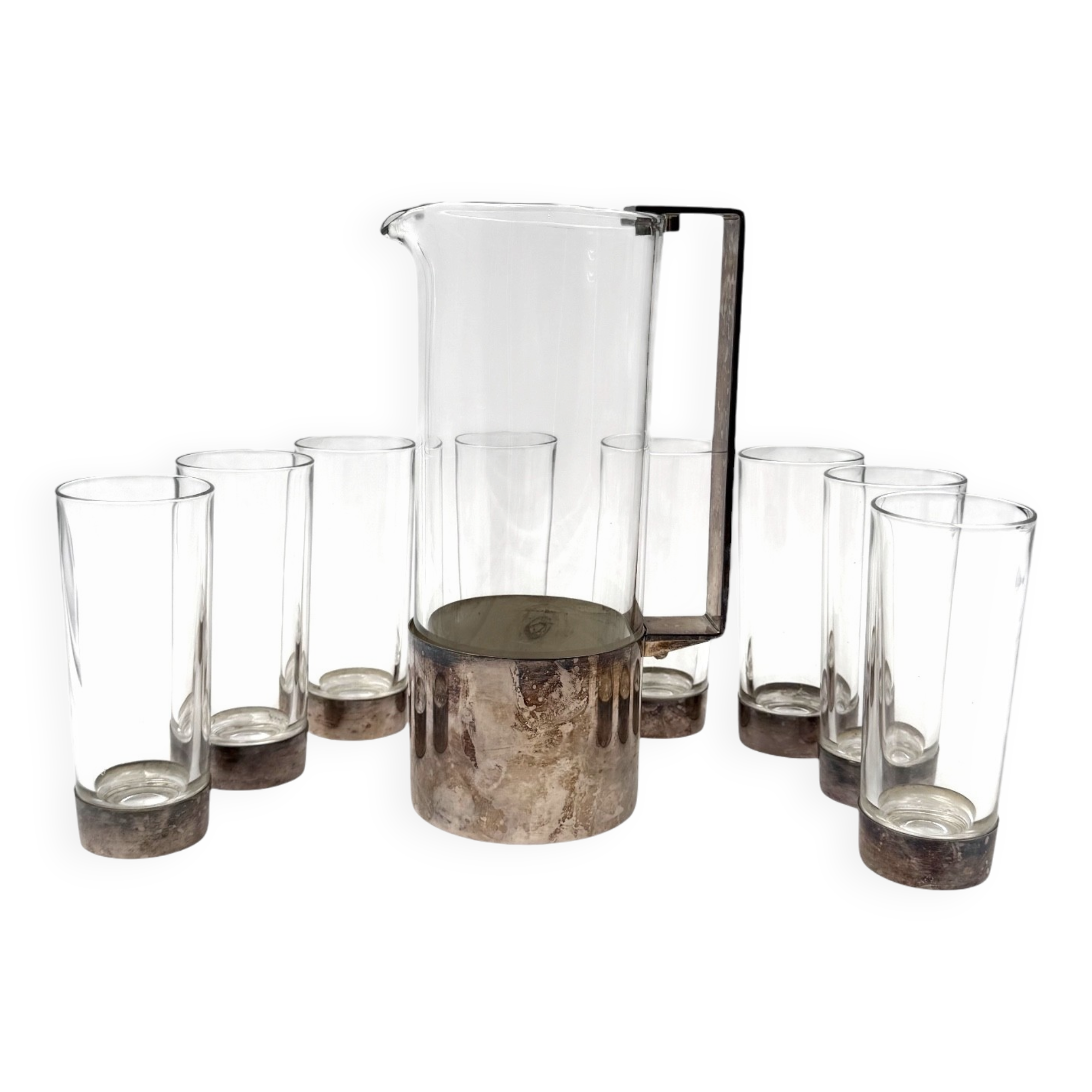 Hollywood Regency silverplate cocktail set, Italy 1970s